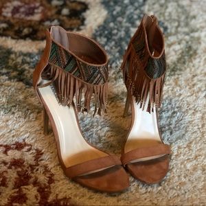 Little Indian Girl! Beautiful cognac colored heels